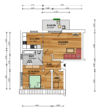 Grundriss - 2-Raum-Wohnung mit Balkon in gepflegter Wohnumgebung!