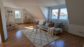 Familienfreundliche 4-Raum-Wohnung in ruhiger Stadtrandlage - Wohnzimmer KI (12848)