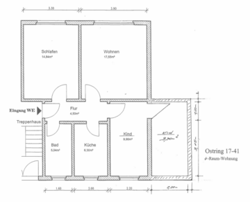 Familienfreundliche 4-Raum-Wohnung in der Parchimer Oststadt - Grundriss (12314)
