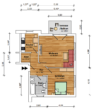 Grundriss - 2 Raum Wohnung mit Terrasse
